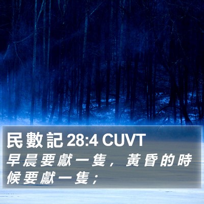 民 數 記 28:4 CUVT Bible Verse Image