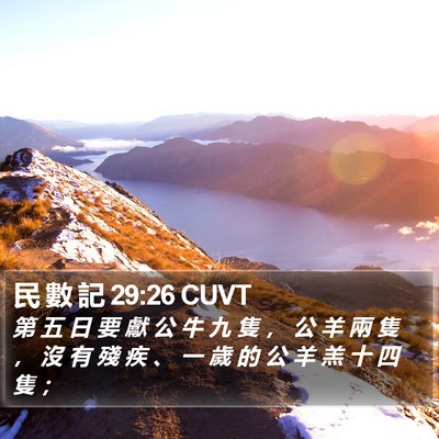 民 數 記 29:26 CUVT Bible Verse Image