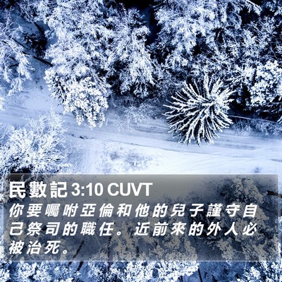 民 數 記 3:10 CUVT Bible Verse Image
