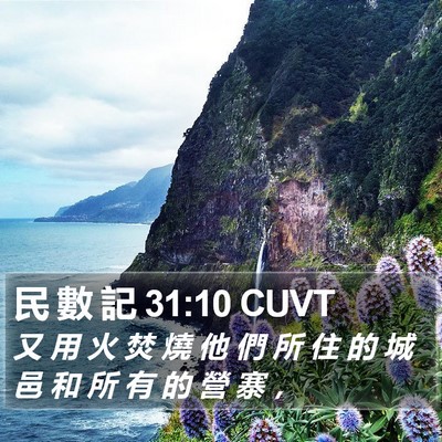 民 數 記 31:10 CUVT Bible Verse Image
