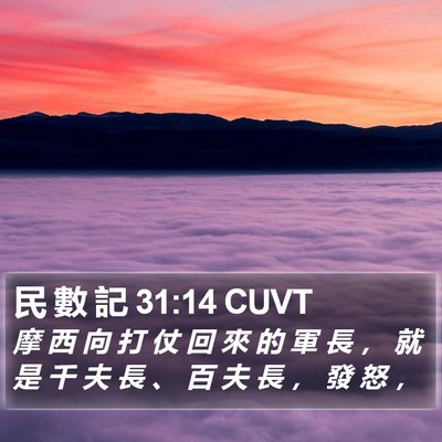 民 數 記 31:14 CUVT Bible Verse Image