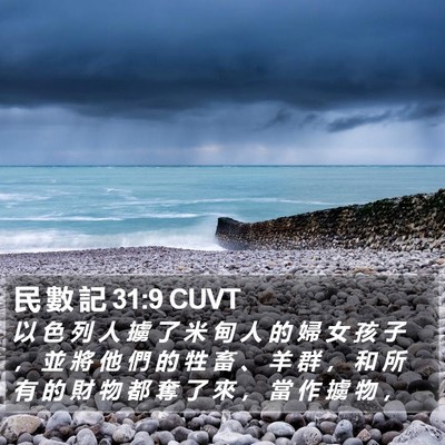 民 數 記 31:9 CUVT Bible Verse Image