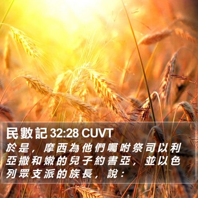 民 數 記 32:28 CUVT Bible Verse Image