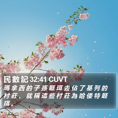 民 數 記 32:41 CUVT Bible Verse Image