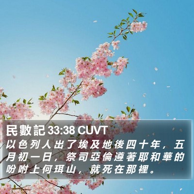 民 數 記 33:38 CUVT Bible Verse Image