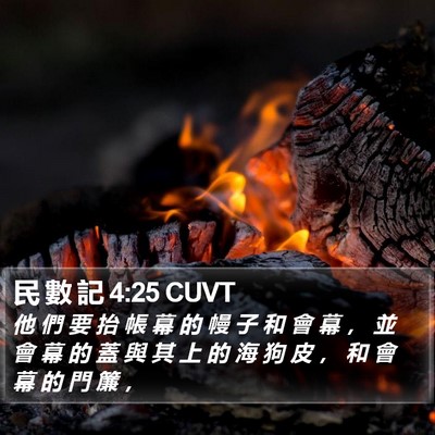 民 數 記 4:25 CUVT Bible Verse Image