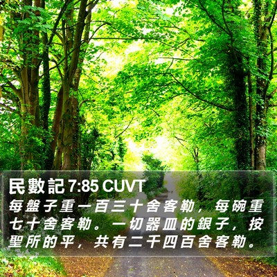 民 數 記 7:85 CUVT Bible Verse Image