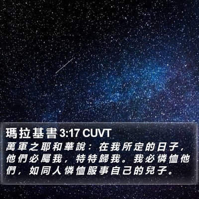 瑪 拉 基 書 3:17 CUVT Bible Verse Image