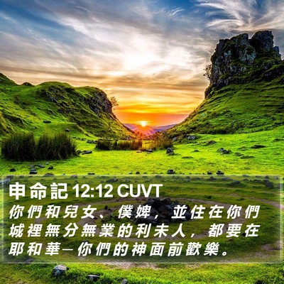 申 命 記 12:12 CUVT Bible Verse Image