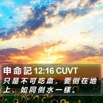 申 命 記 12:16 CUVT Bible Verse Image