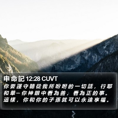 申 命 記 12:28 CUVT Bible Verse Image