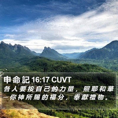 申 命 記 16:17 CUVT Bible Verse Image