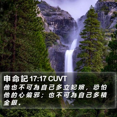 申 命 記 17:17 CUVT Bible Verse Image