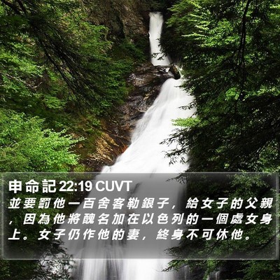 申 命 記 22:19 CUVT Bible Verse Image
