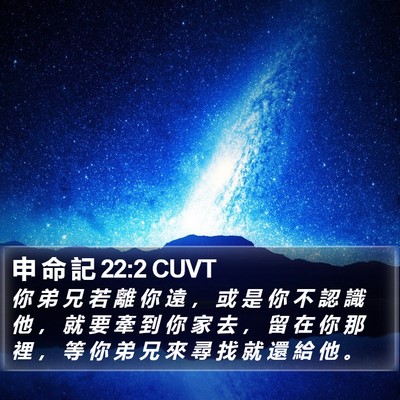 申 命 記 22:2 CUVT Bible Verse Image