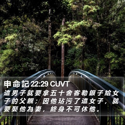 申 命 記 22:29 CUVT Bible Verse Image