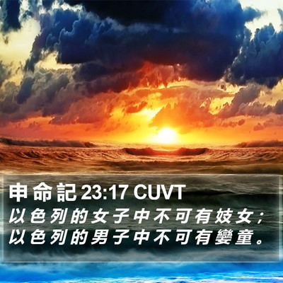 申 命 記 23:17 CUVT Bible Verse Image