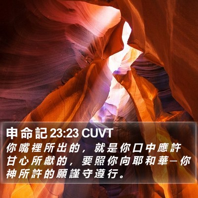 申 命 記 23:23 CUVT Bible Verse Image