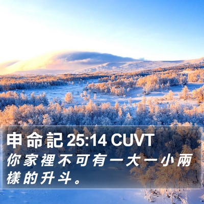 申 命 記 25:14 CUVT Bible Verse Image