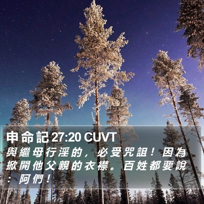 申 命 記 27:20 CUVT Bible Verse Image