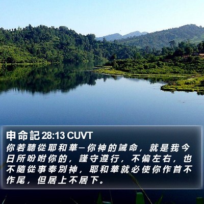 申 命 記 28:13 CUVT Bible Verse Image