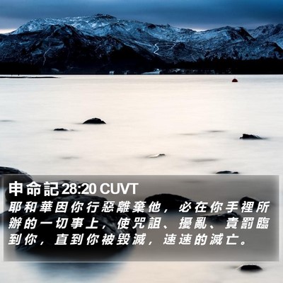 申 命 記 28:20 CUVT Bible Verse Image