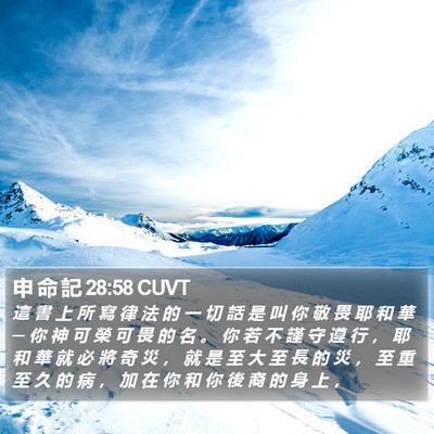 申 命 記 28:58 CUVT Bible Verse Image