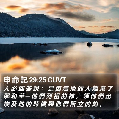 申 命 記 29:25 CUVT Bible Verse Image