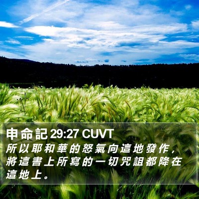 申 命 記 29:27 CUVT Bible Verse Image