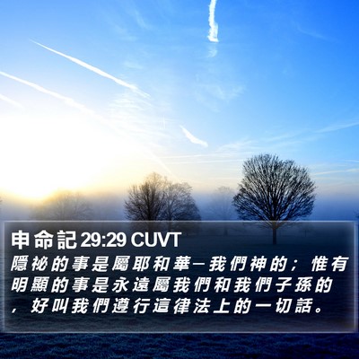 申 命 記 29:29 CUVT Bible Verse Image