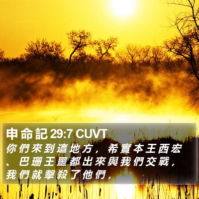 申 命 記 29:7 CUVT Bible Verse Image