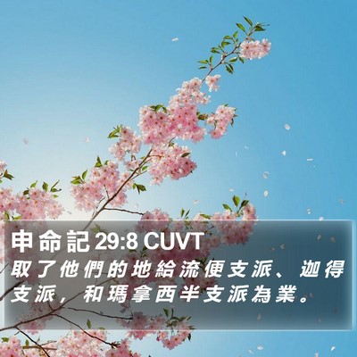 申 命 記 29:8 CUVT Bible Verse Image
