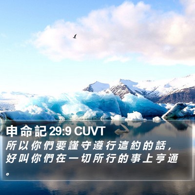 申 命 記 29:9 CUVT Bible Verse Image