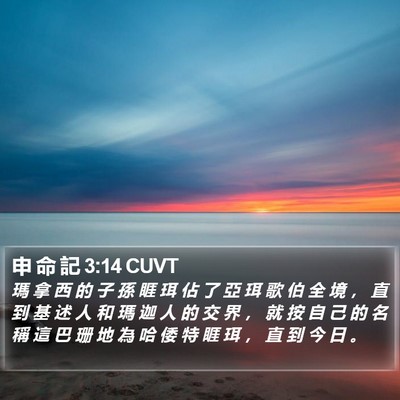 申 命 記 3:14 CUVT Bible Verse Image