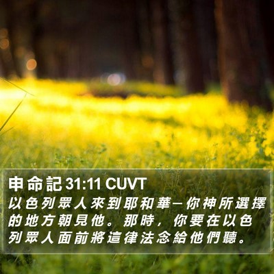 申 命 記 31:11 CUVT Bible Verse Image