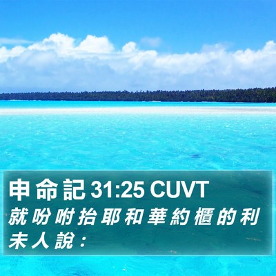 申 命 記 31:25 CUVT Bible Verse Image