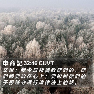 申 命 記 32:46 CUVT Bible Verse Image