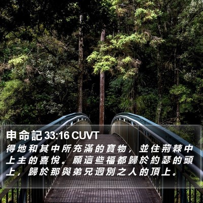 申 命 記 33:16 CUVT Bible Verse Image
