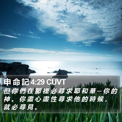 申 命 記 4:29 CUVT Bible Verse Image