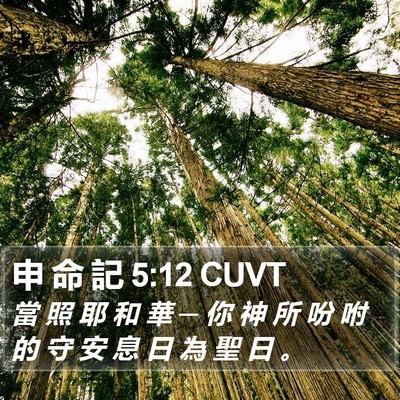 申 命 記 5:12 CUVT Bible Verse Image