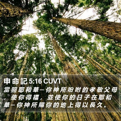 申 命 記 5:16 CUVT Bible Verse Image