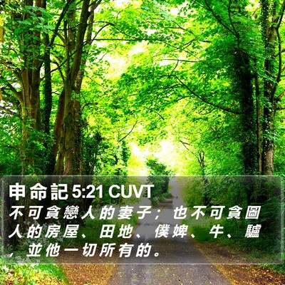 申 命 記 5:21 CUVT Bible Verse Image