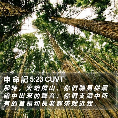 申 命 記 5:23 CUVT Bible Verse Image