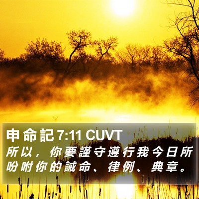 申 命 記 7:11 CUVT Bible Verse Image