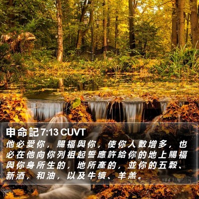 申 命 記 7:13 CUVT Bible Verse Image