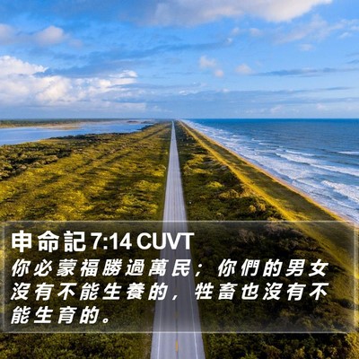 申 命 記 7:14 CUVT Bible Verse Image