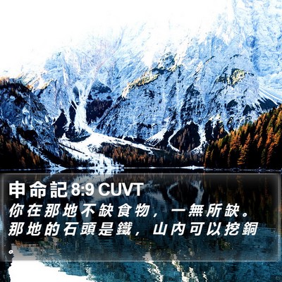 申 命 記 8:9 CUVT Bible Verse Image