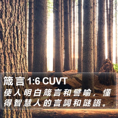 箴 言 1:6 CUVT Bible Verse Image