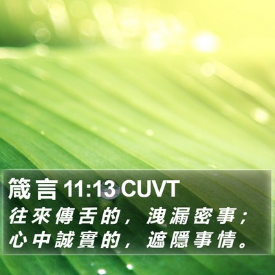 箴 言 11:13 CUVT Bible Verse Image