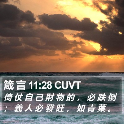 箴 言 11:28 CUVT Bible Verse Image